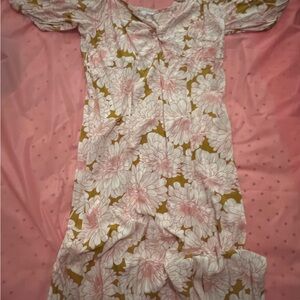 DR2 Pink and Olive Floral Dress
